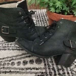Aldo black buckle boots 6